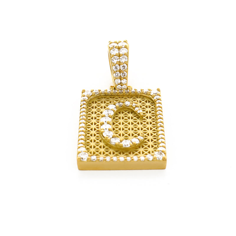Solid 14k Gold Initial Pendant with Natural Diamonds