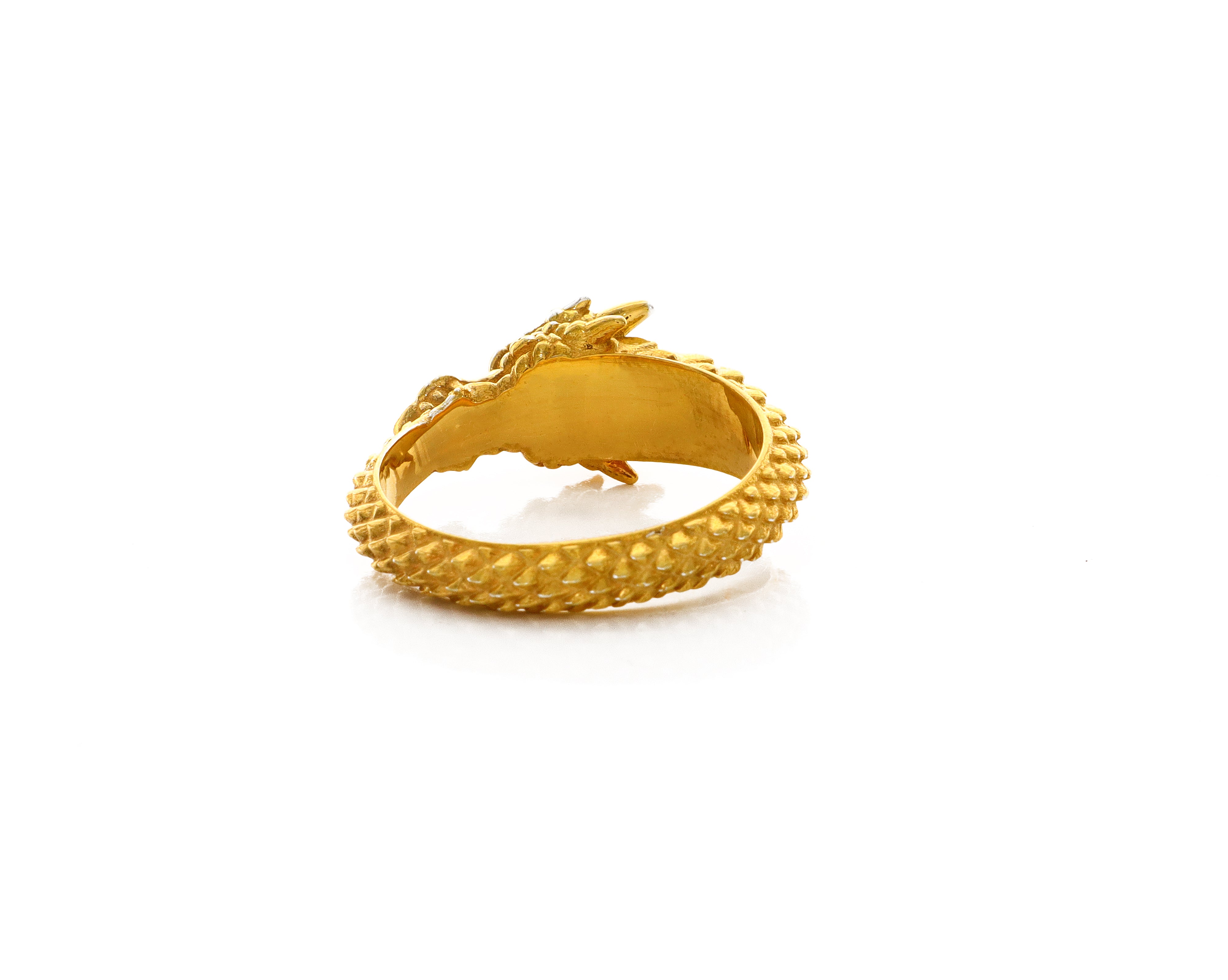 Ouroboros Dragon, 14k Solid Yellow Gold Ring