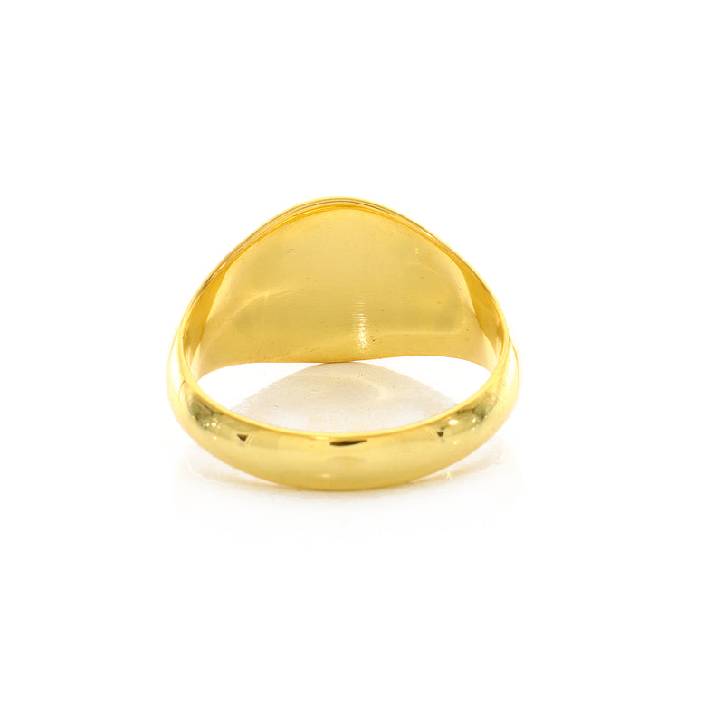 Knights Templar Wax Seal Signet Ring, 14k Solid Yellow Gold Ring with Two Knights On A Horse