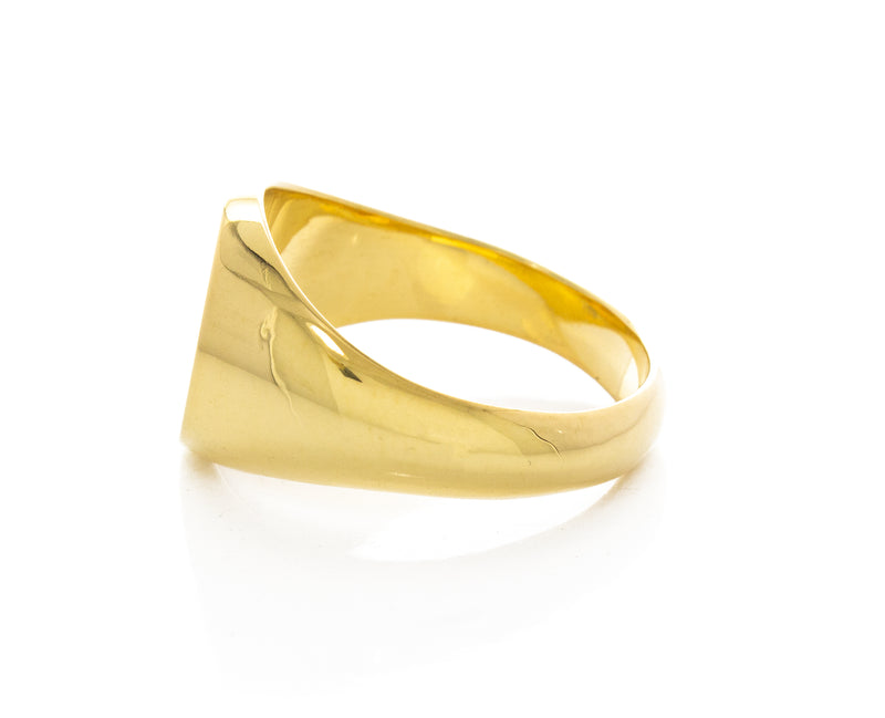 Viking Torslunda Berserker Wax Seal Signet Ring, 14k Solid Yellow Gold Ring