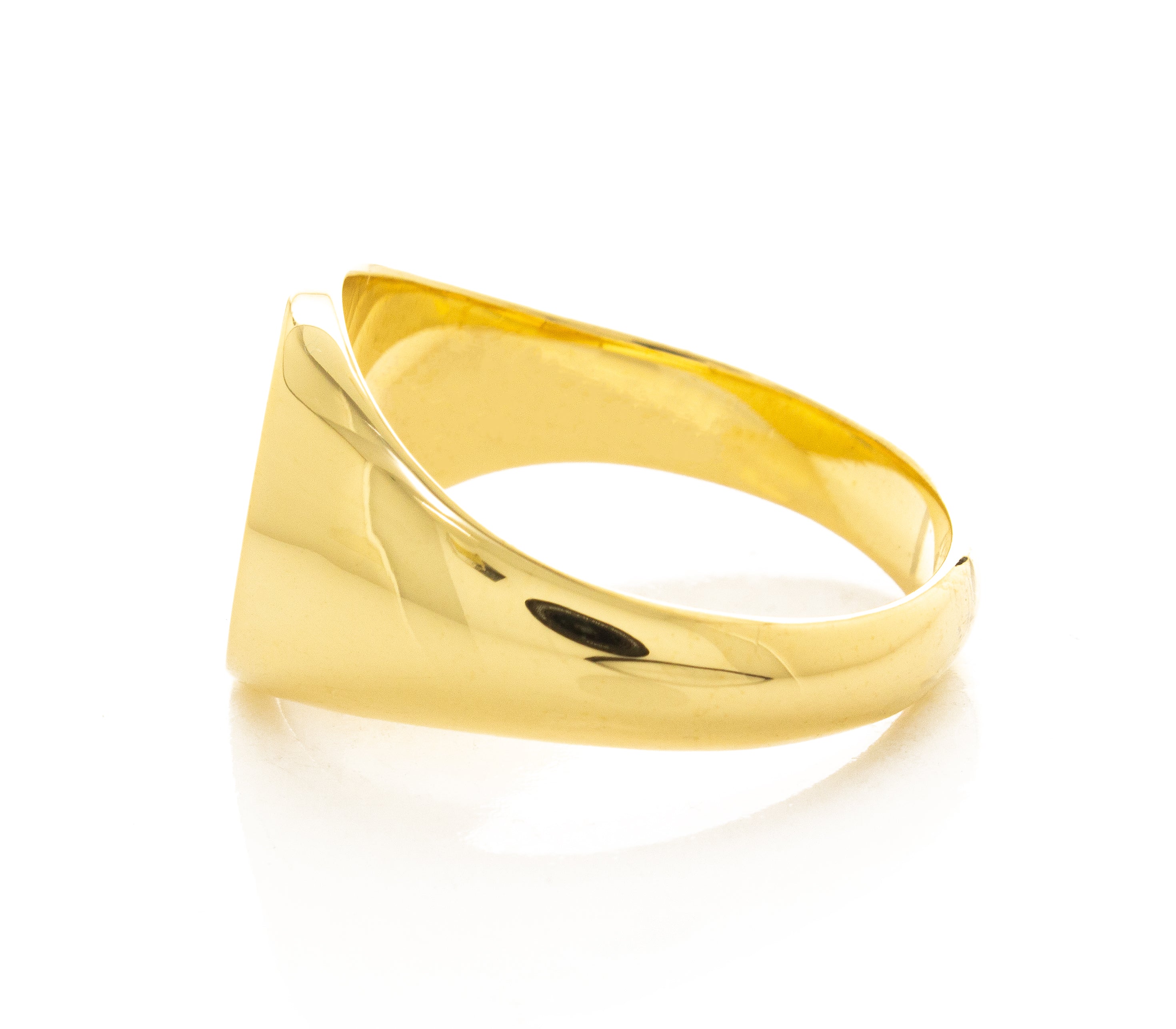 Sun Face Wax Seal Signet Ring, 14k Solid Yellow Gold Ring