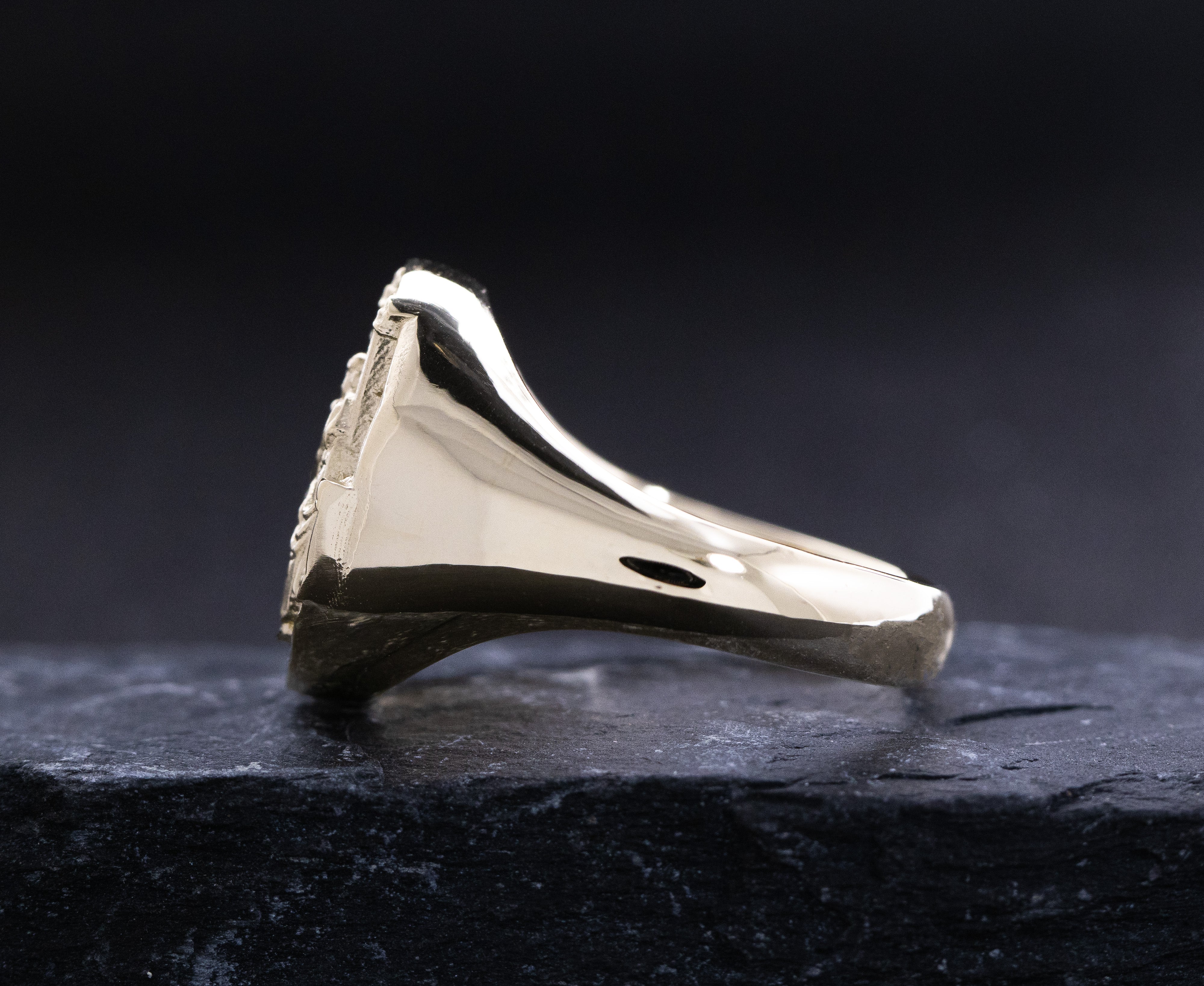 Solid 14k Yellow Gold Signet Ring with Ancient Greek Women