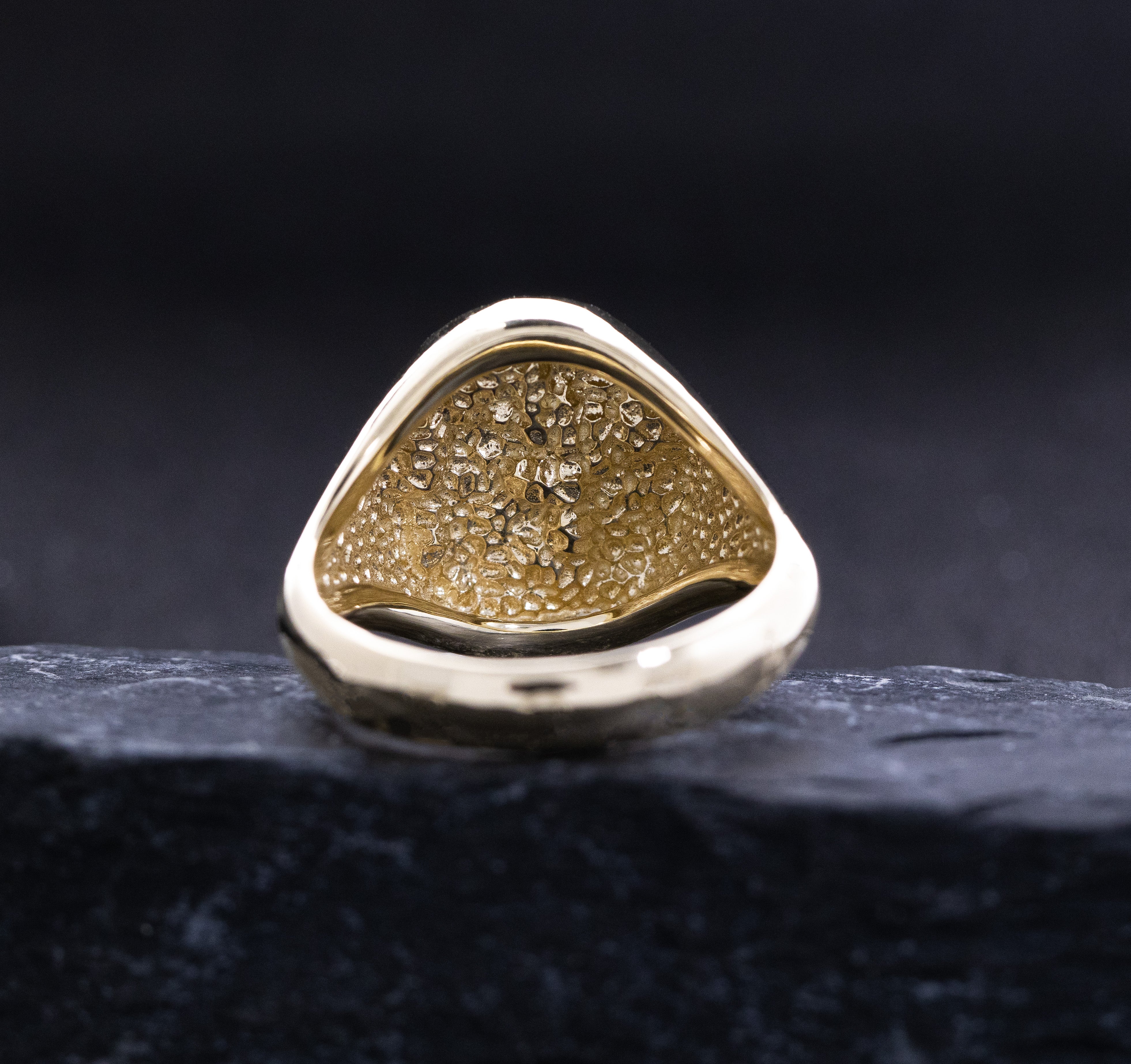 Solid 14k Yellow Gold Signet Ring with Ancient Greek Women