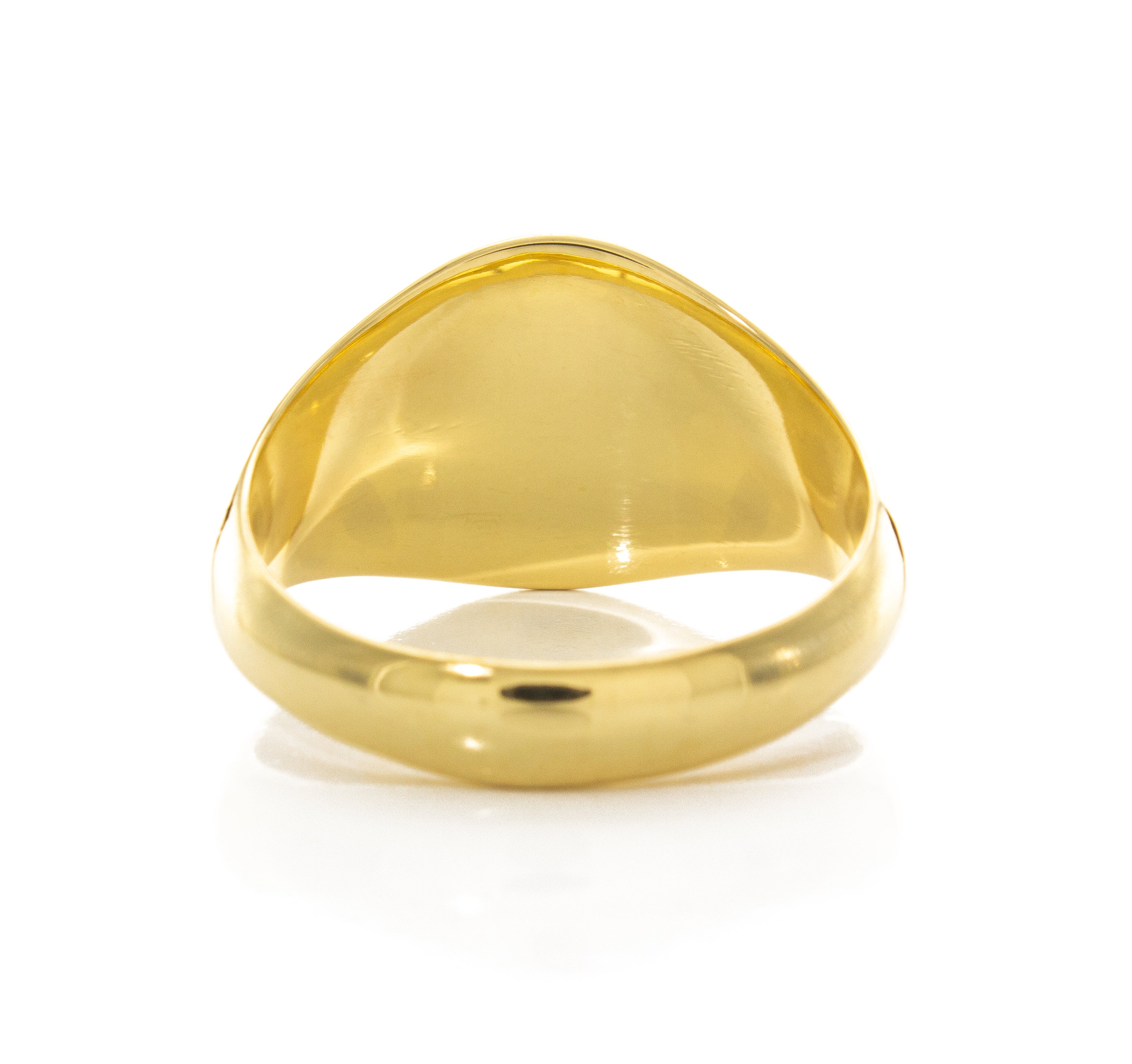 Moon Face and Stars Wax Seal Signet Ring, 14k Solid Yellow Gold Ring