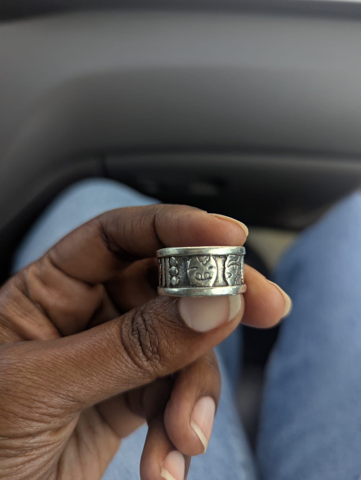 Custom Mayan 14k White Gold Ring