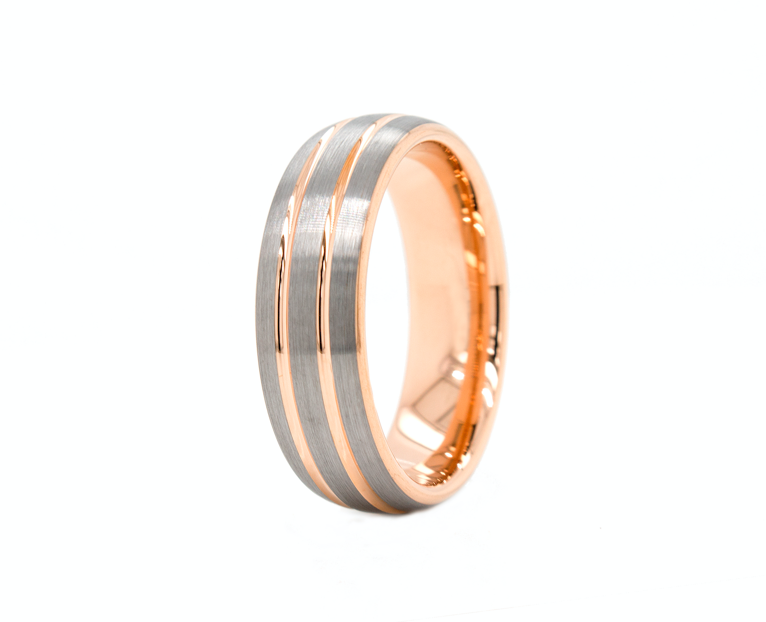 Rose Gold Tungsten Ring - Classic Dome Style Solid Mens Wedding Band - 3mm Brushed Polish - Satin Finish outlets - Comfort Fit - Braverman