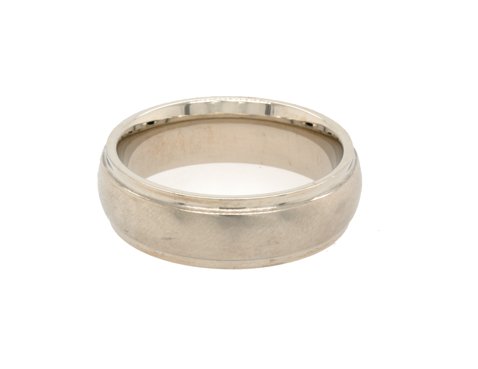 ring, ring on white background, solid gold ring, gold ring, wedding band, mens wedding band, women's wedding band, unisex wedding band, solid gold wedding band, white gold wedding band, dome shaped ring, 8mm gold ring, brushed ring, plain ring, plain wedding band, personalized ring, custom ring
