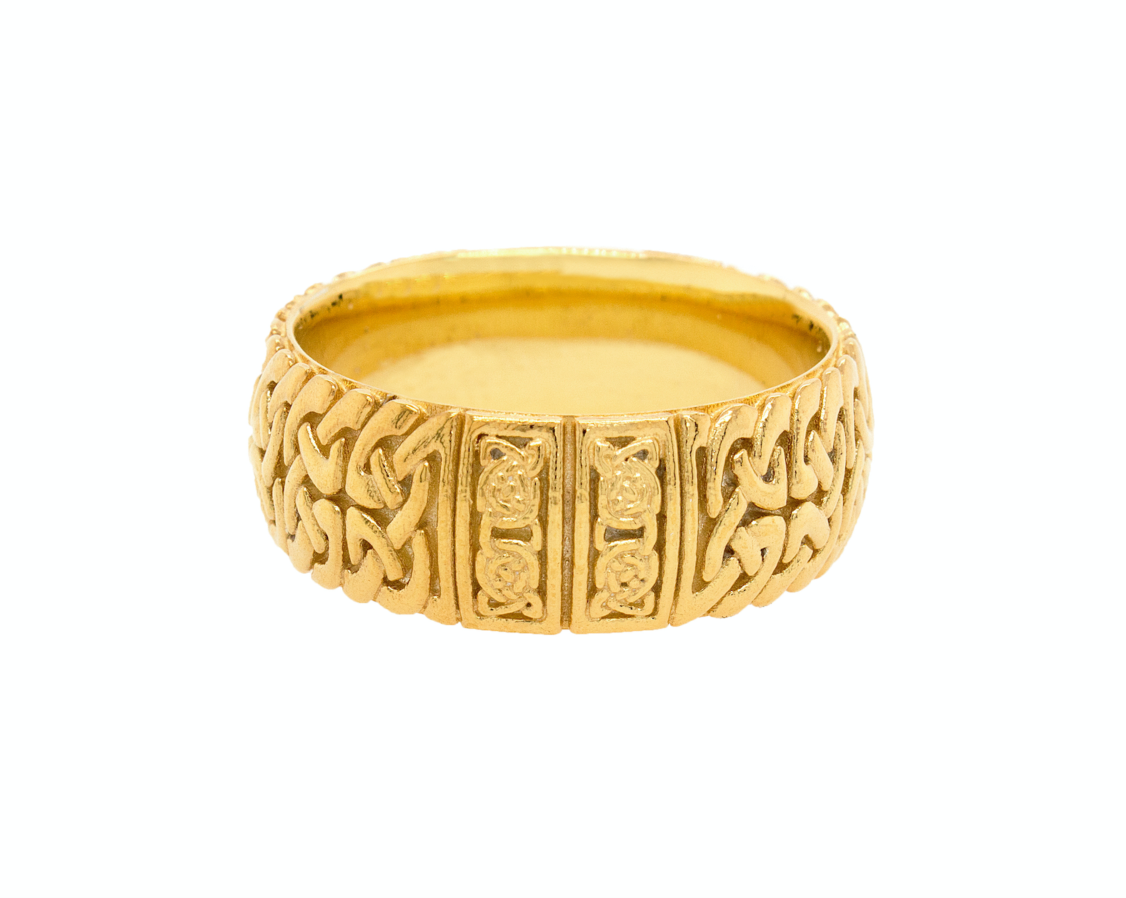 ring, ring on white background, mens ring, women's ring, solid gold ring, solid gold wedding band, wedding band, celtic ring, cross ring, ring with cross, engraved ring, custom ring, solid gold wedding band, cross ring