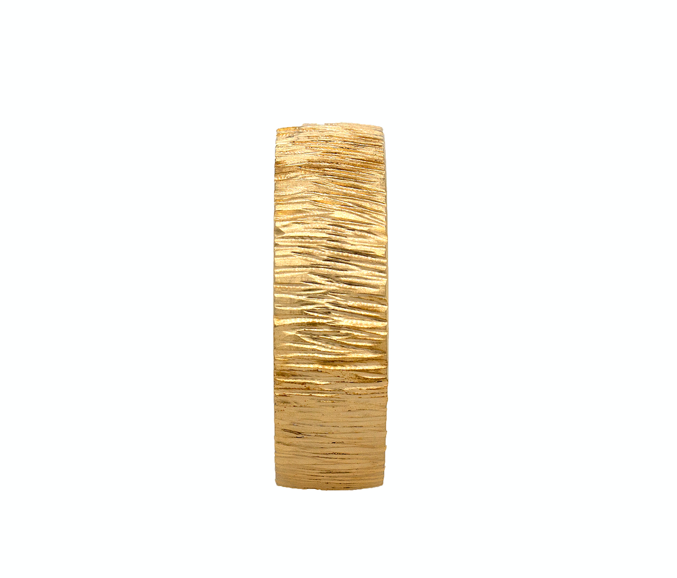 ring, ring on white background, yellow gold ring, dome shaped ring, solid yellow gold ring, tree bark texture, textured ring, tree bark ring, custom ring, mens ring, womens ring, unisex ring, wedding band, wedding band for men, 8mm ring