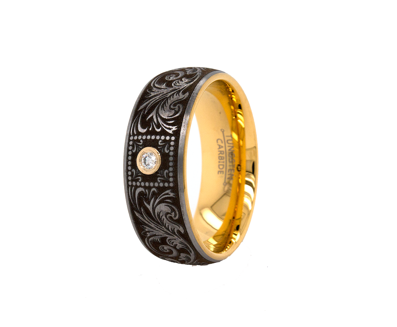 ring, ring on white background, wedding band, mens wedding band, women's wedding bands, diamond wedding band, yellow gold plated wedding band, victorian engravings, victorian ring, diamond ring, mens ring, women's ring