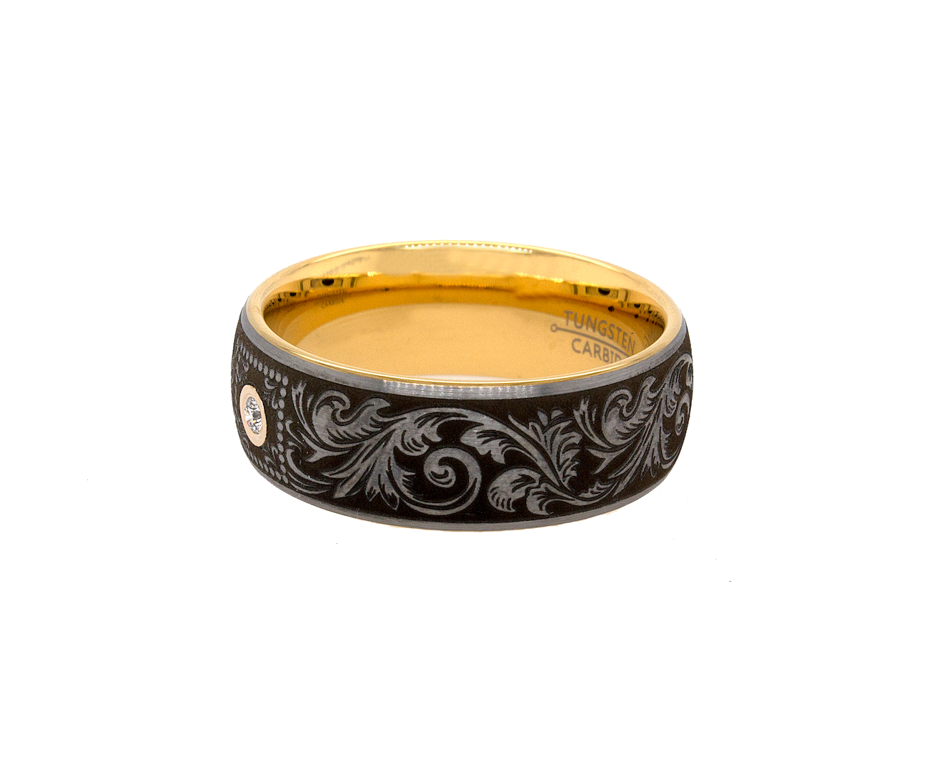 ring, ring on white background, wedding band, mens wedding band, women's wedding bands, diamond wedding band, yellow gold plated wedding band, victorian engravings, victorian ring, diamond ring, mens ring, women's ring