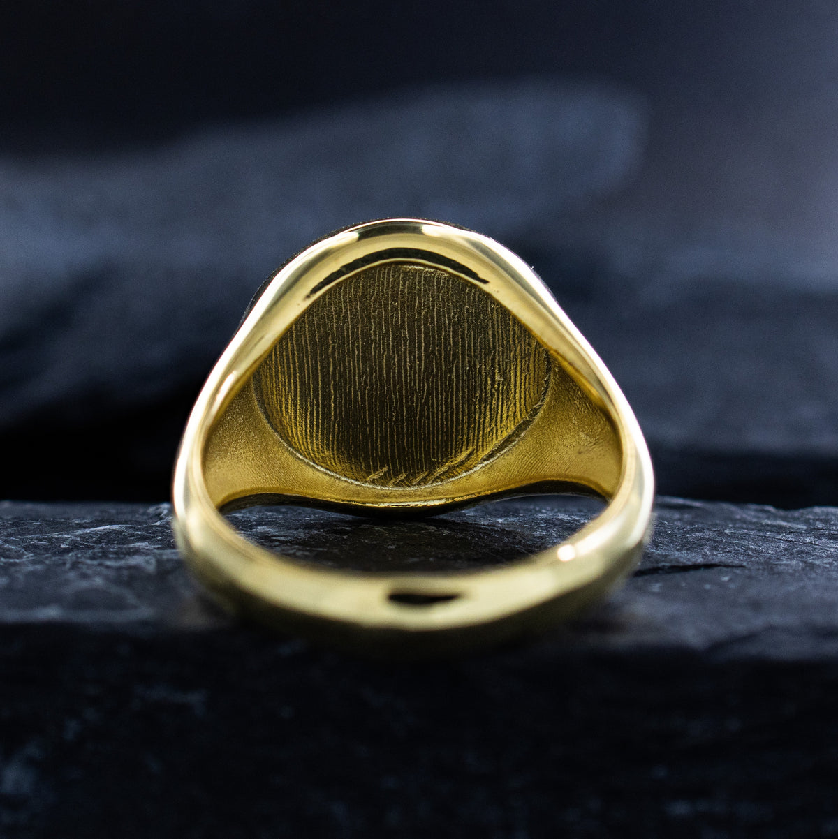 Solid 14k Yellow Gold Signet Ring with Achilles and Patroclus
