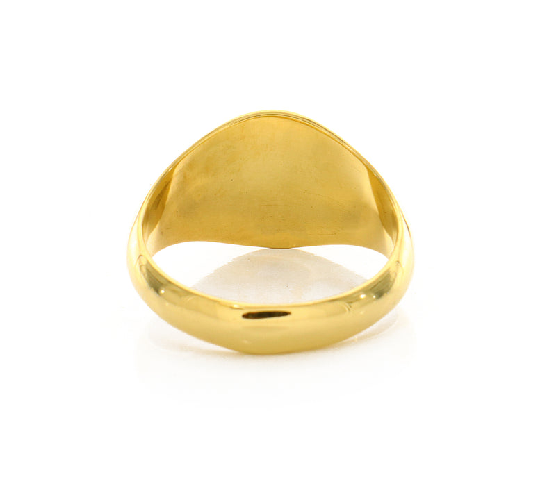 Indian Lion of Ashoka Wax Seal Signet Ring, 14k Solid Yellow Gold Ring with Lion of Ashoka