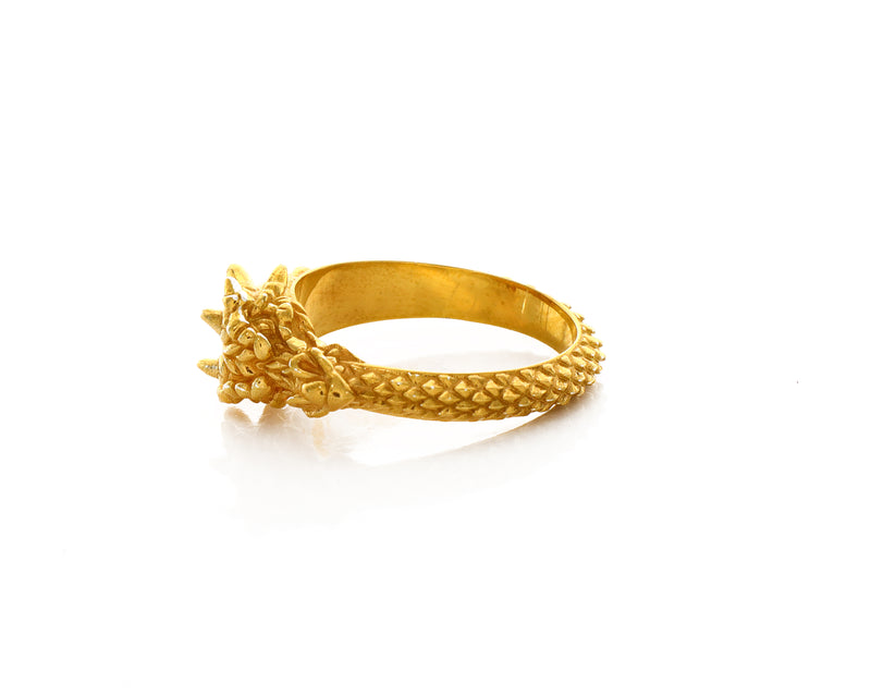 Ouroboros Dragon, 14k Solid Yellow Gold Ring