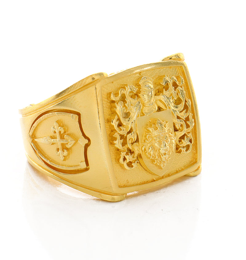 Family Crest Solid Gold Signet Ring