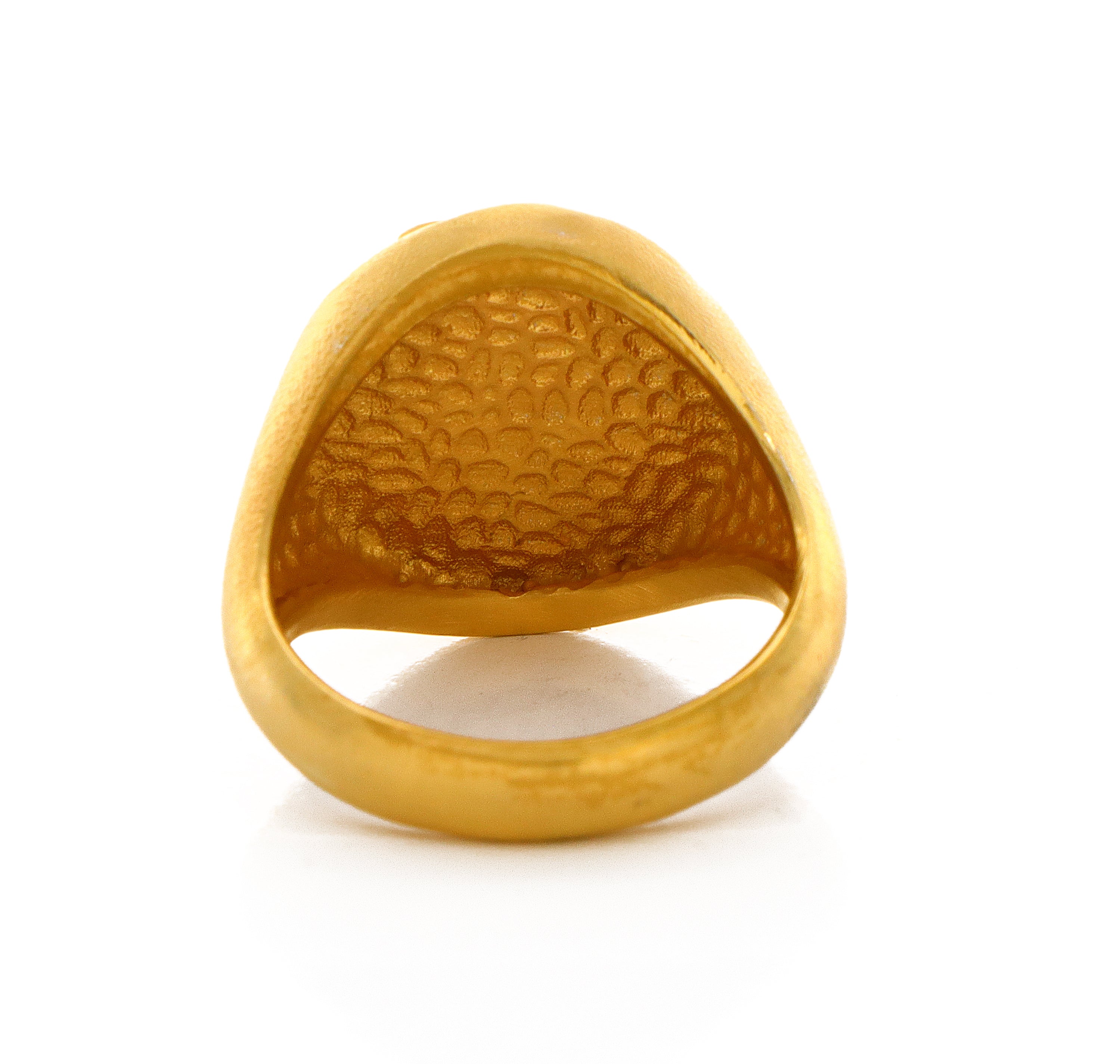Solid 14k Yellow Gold Signet Ring with Persian Gopaitioshah