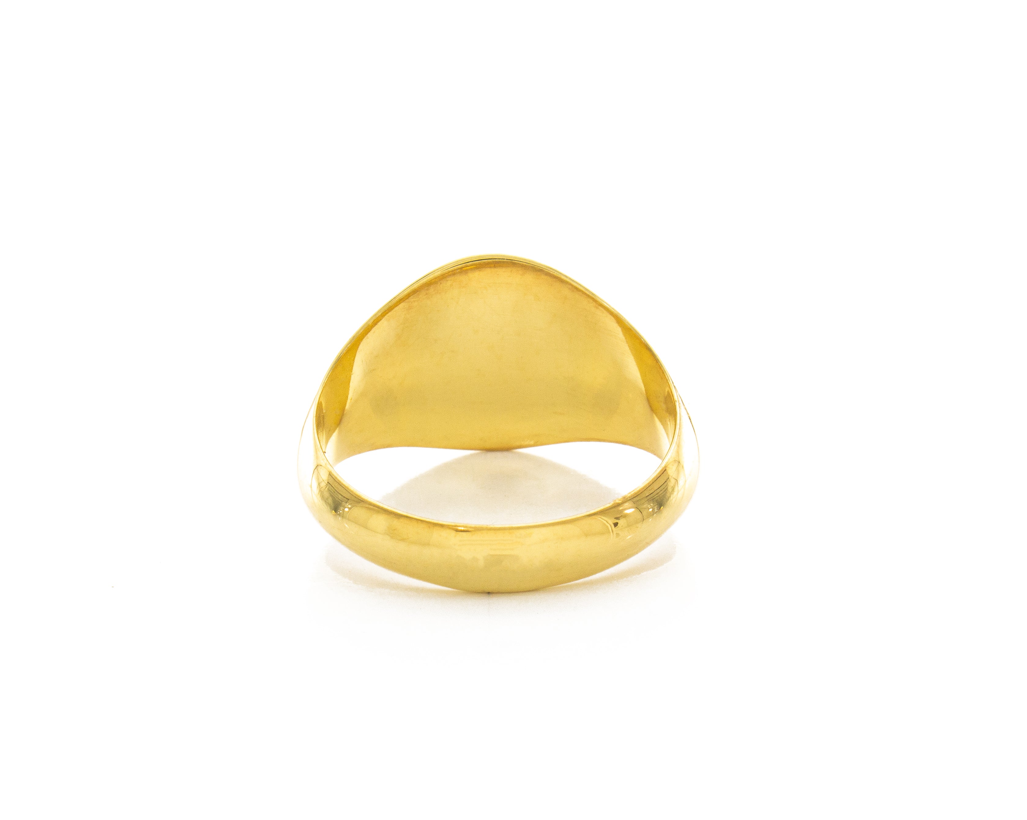 Heraldic Lion Wax Seal Signet Ring, 14k Solid Yellow Gold Ring with Medieval Lion