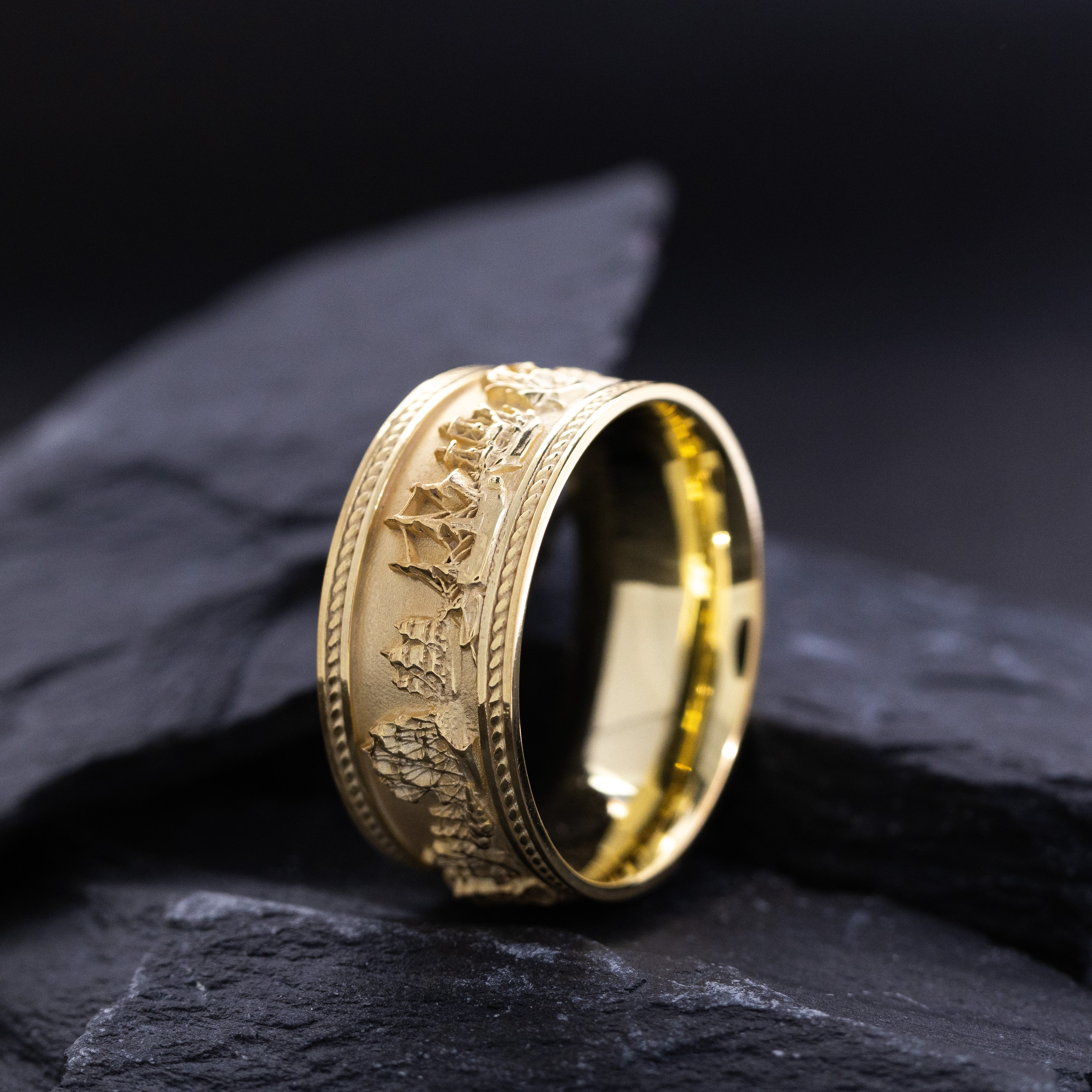 Solid 14k and 18k Yellow Gold Battle of Trafalgar Naval Warfare Band