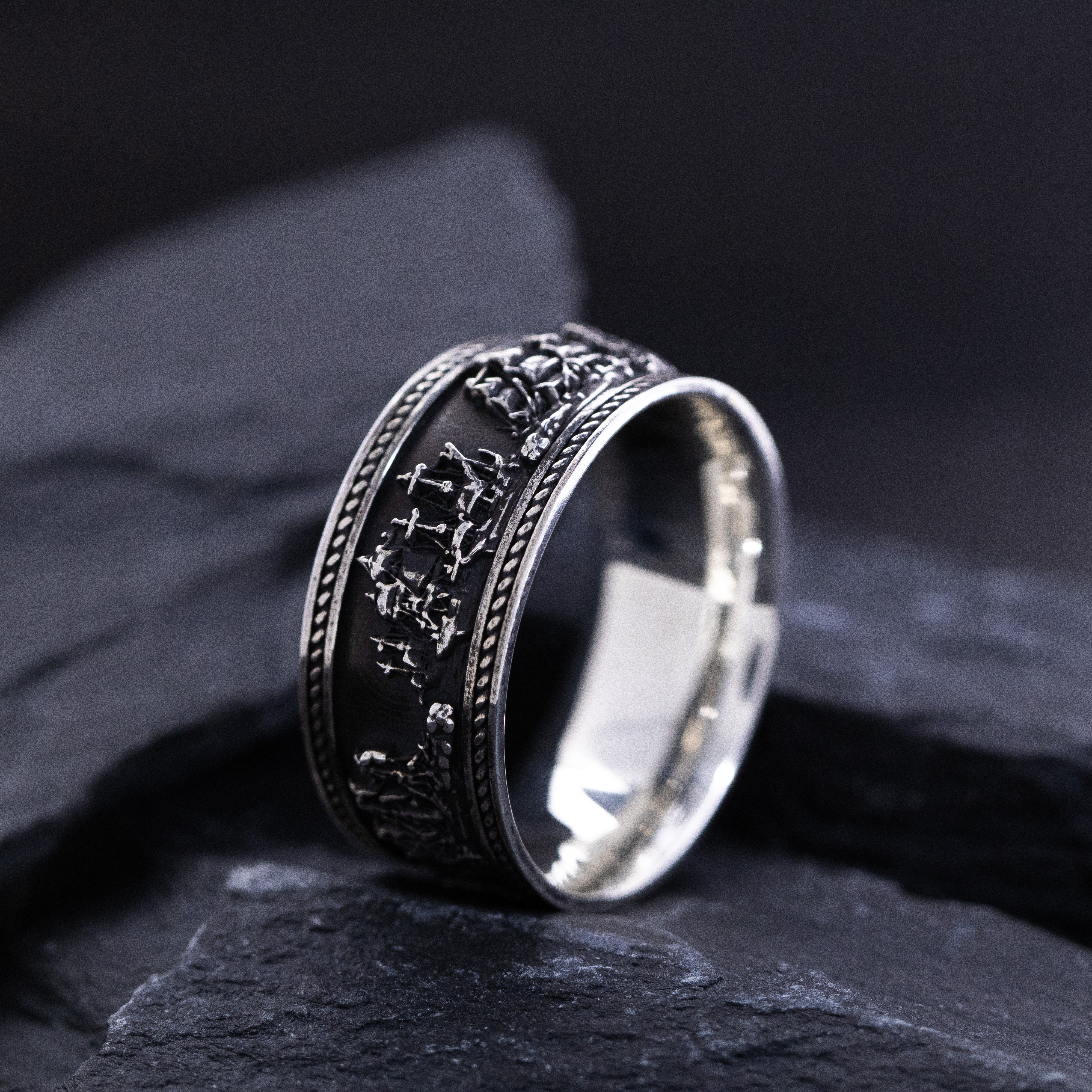Sterling Silver Battle of Trafalgar Naval Warfare Band