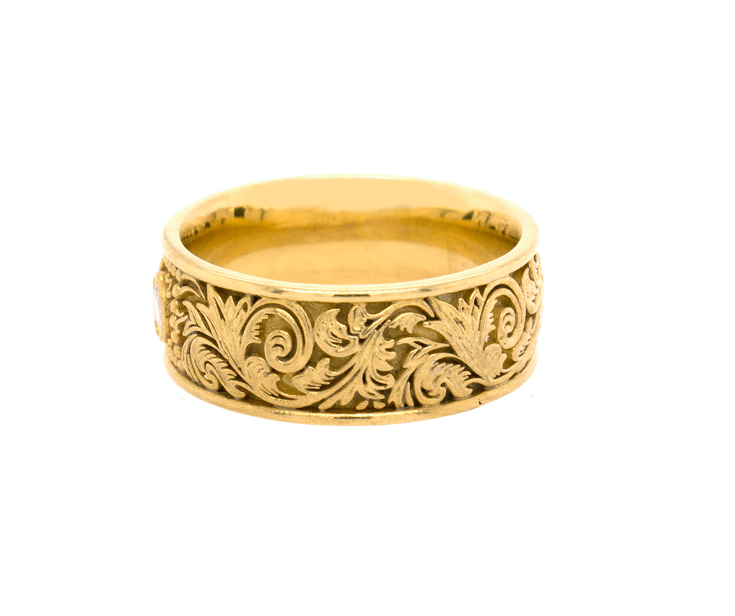 ring, ring on white background, gold ring, solid gold ring, wedding band, yellow gold ring, victorian ring, square shaped diamond ring, diamond wedding band, mens ring, women's wedding band