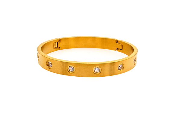 bracelet, yellow gold plated bracelet, bangle bracelet, bracelet with stones, bangle, stackable bangles, unisex bracelet, stainless steel bracelet, bracelet with stones