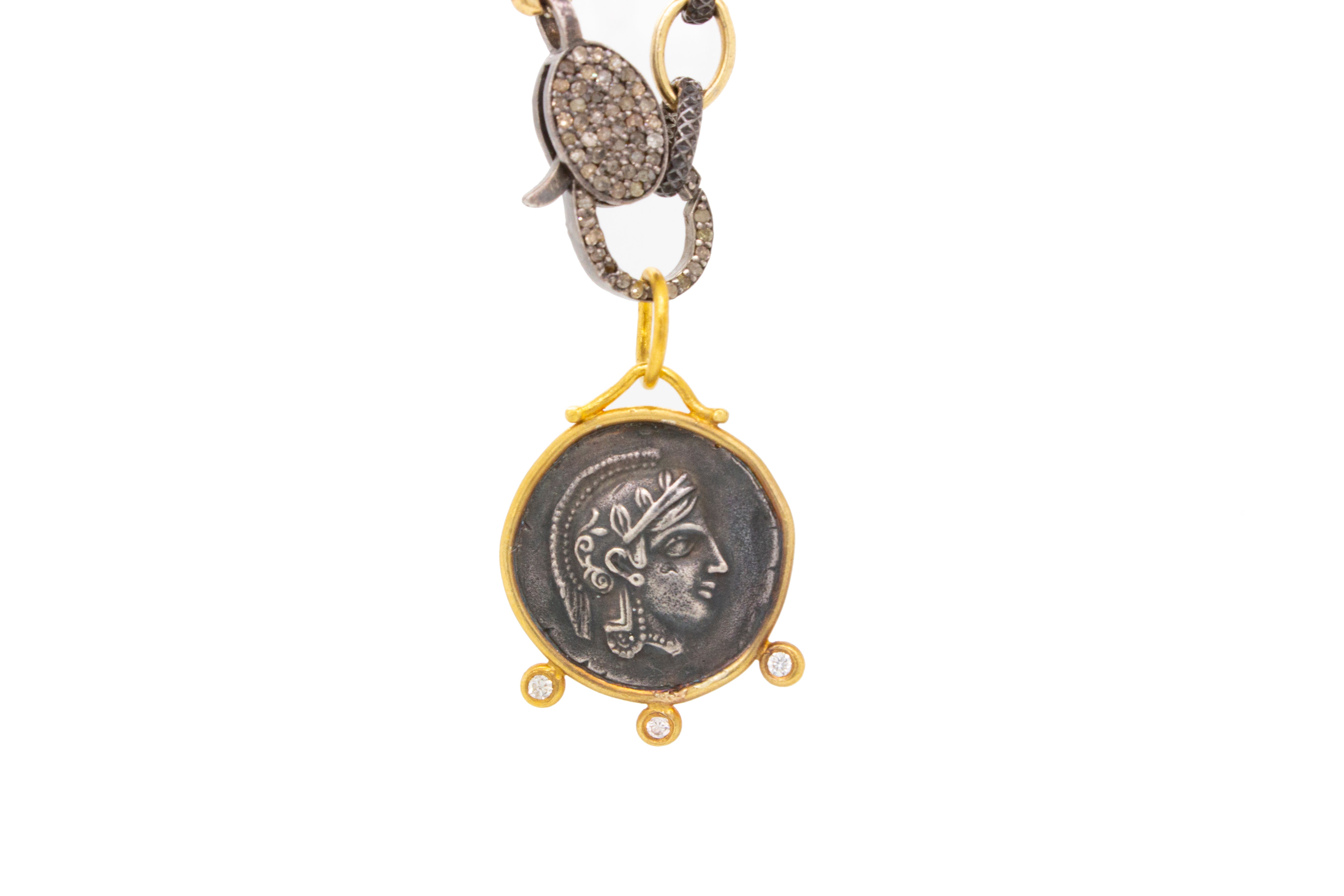Greek Goddess Athena with Gold Frame & Diamonds