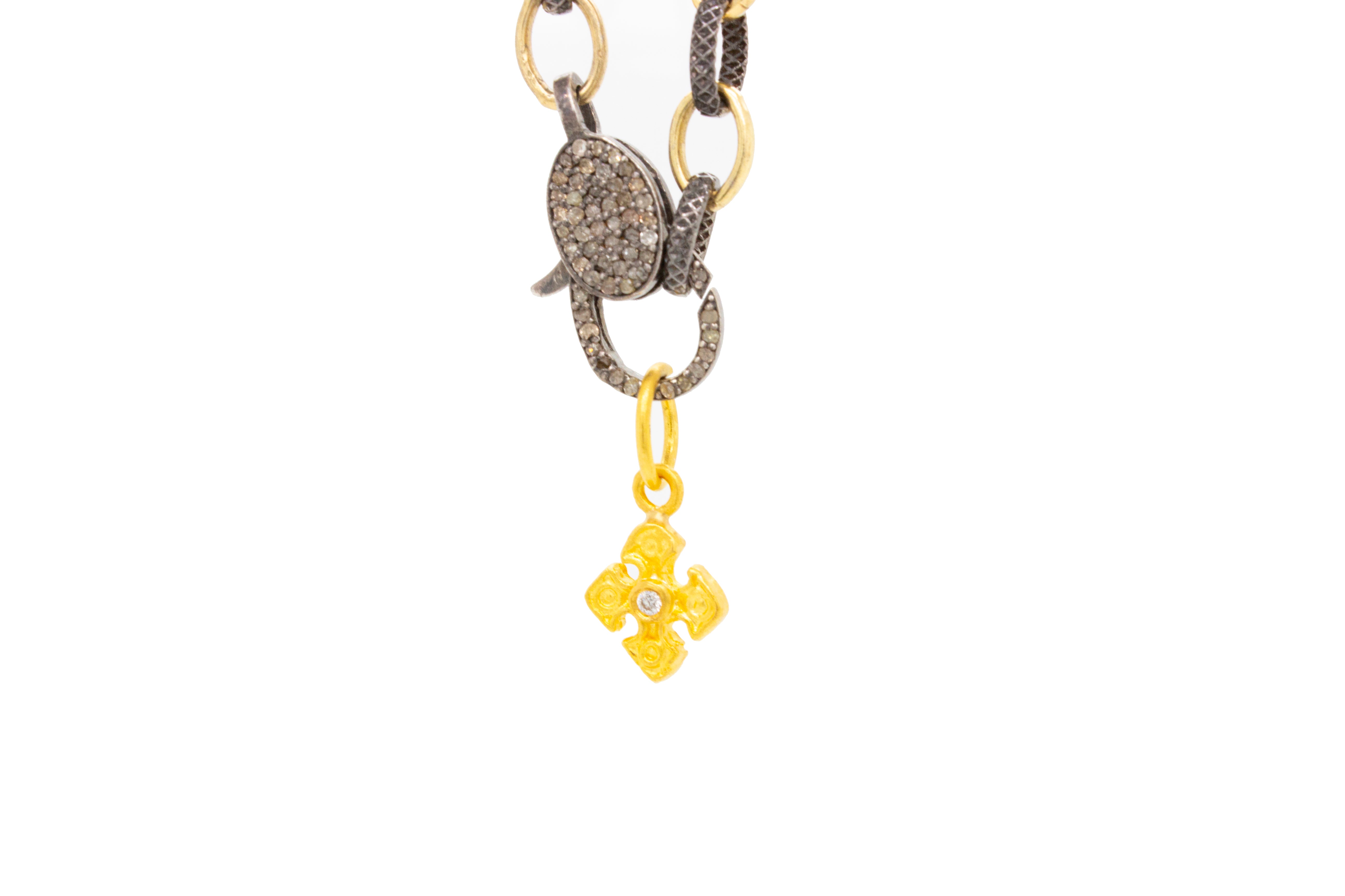 Solid 24k Gold Cross with Diamond