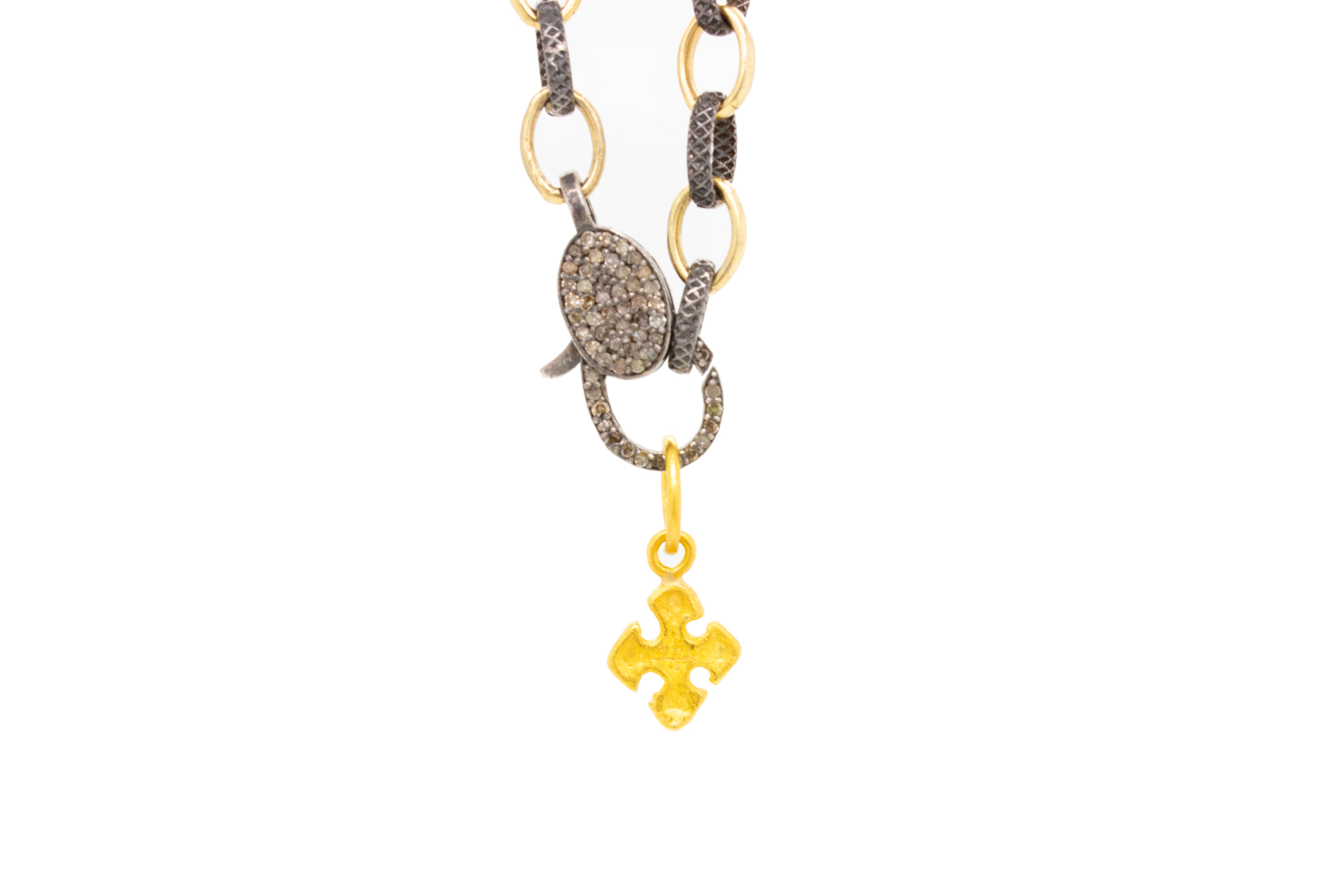 Solid 24k Gold Cross with Diamond