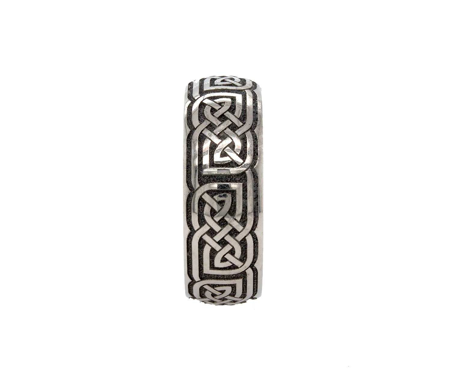ring, ring on white background, 8mm ring, dome shaped ring, titanium ring, titanium jewelry, engraved ring, custom ring, mens ring, womens ring, mens wedding band, womens wedding band, celtic, celtic knot, irish ring