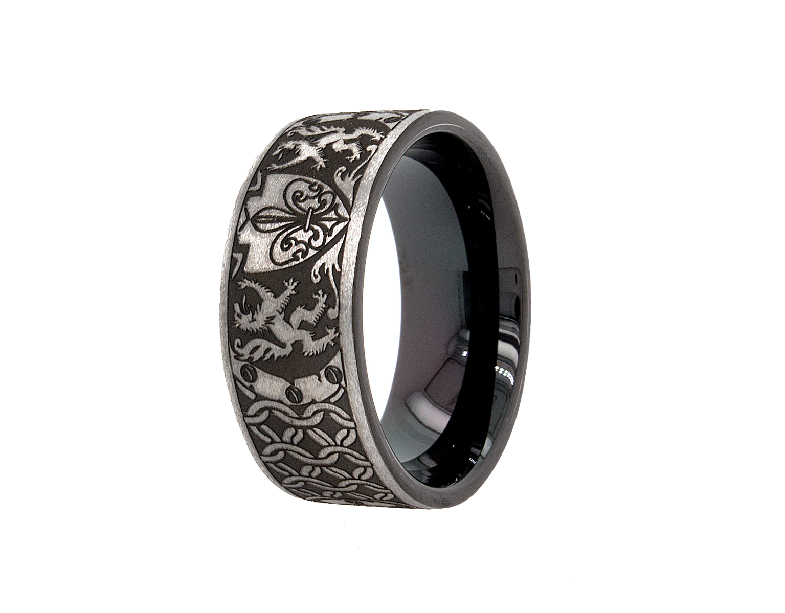 ring, ring with white background, 9mm ring, black plated ring, matte ring, engraved ring, custom wedding band, black ring, mens ring, matching ring