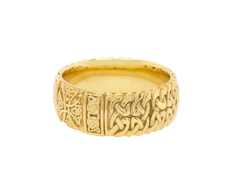 Yellow Gold Custom Hammered Men's Wedding Band - 24k Ring - Wilson Brothers  Jewelry