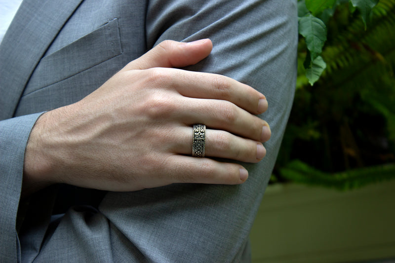 05 Carat Single Stone Silver Ring: Men's Adjustable Pleasure
