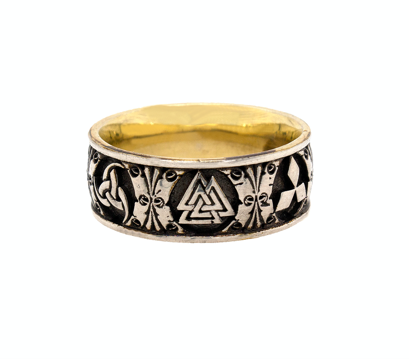 ring, ring on white background, mens ring, women's background, yellow gold plated ring, silver ring, sterling silver ring, viking engraving, engraved ring, viking ring, mens ring, women's rings, viking symbols, 8mm ring