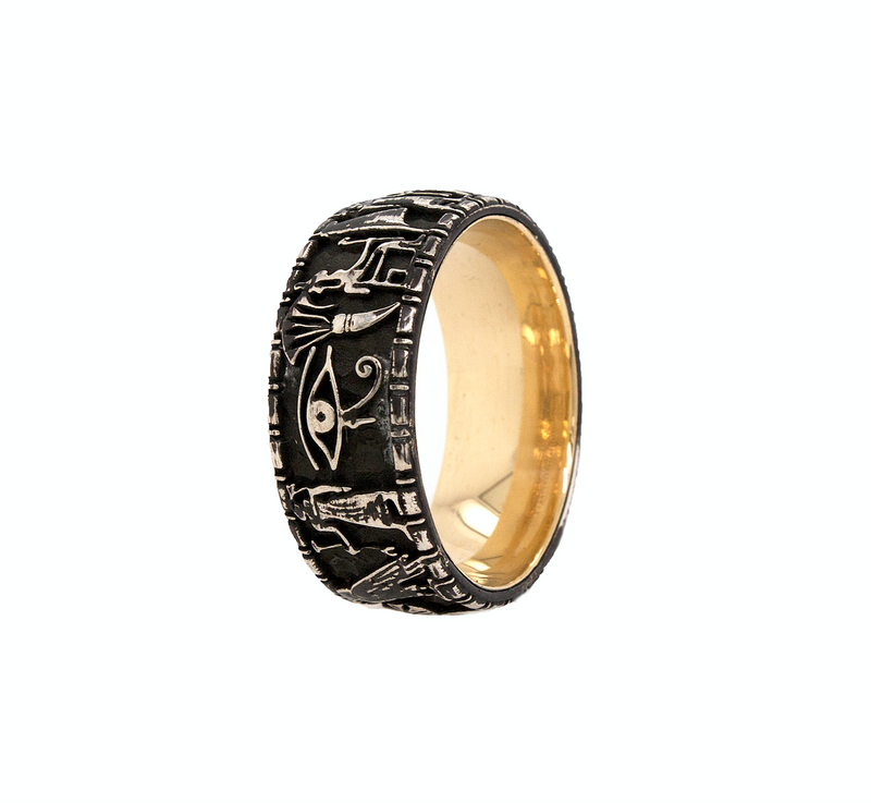Captivating oxidized silver ring