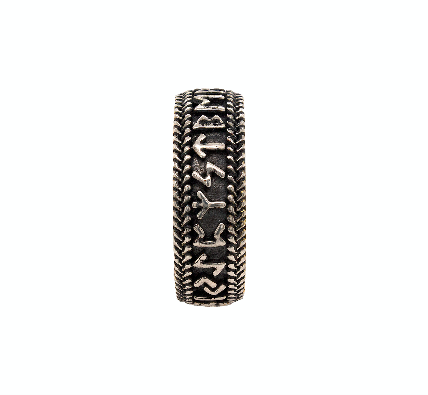 ring, ring on white background, mens rings, women's rings, yellow gold plated ring, runic ring, viking ring, custom ring, sterling silver ring, silver ring, runes ring, personalized engraving, engraved ring