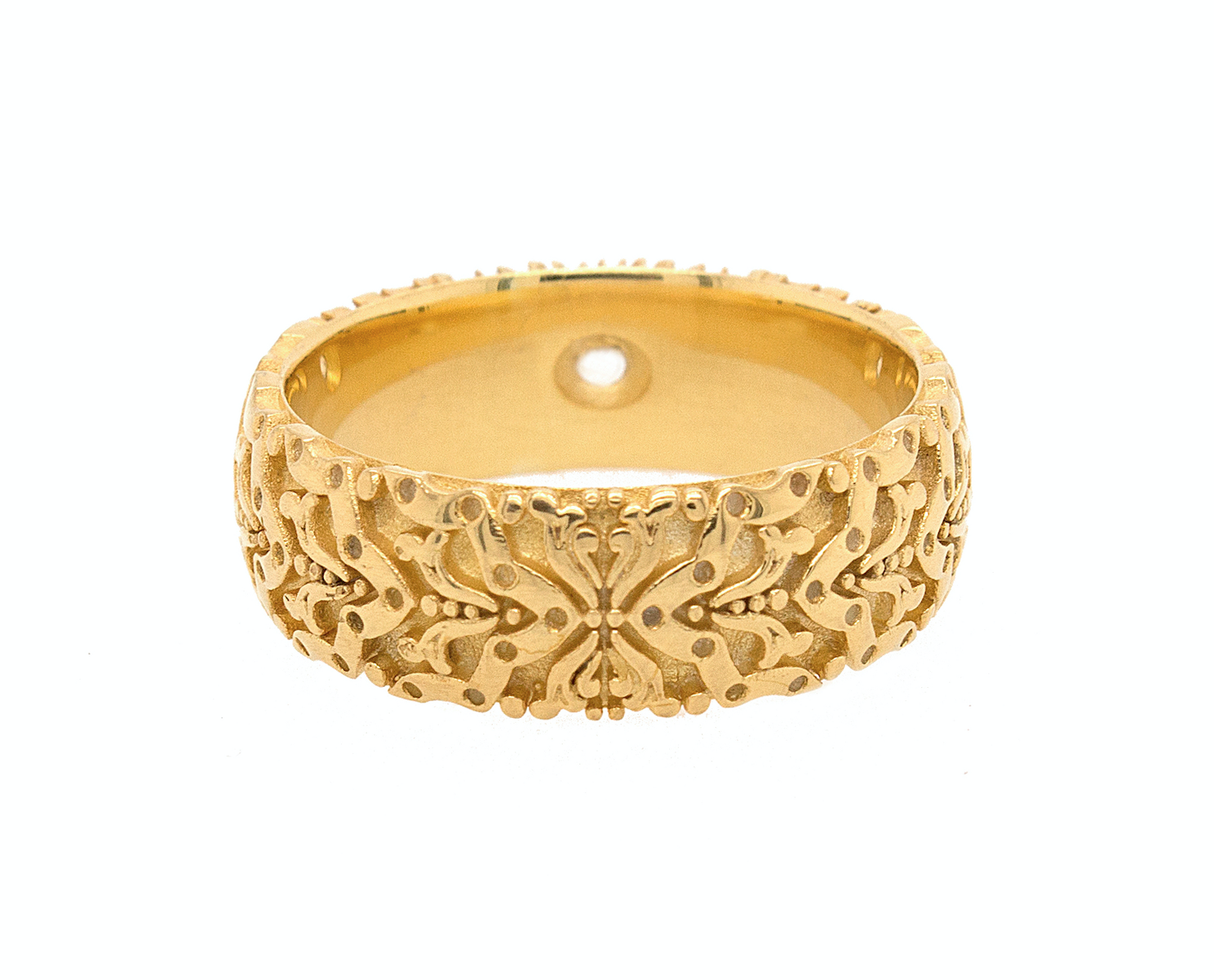 ring, ring on white background, mens ring, womens ring, solid gold ring, solid yellow gold ring, solid gold ring with diamond, diamond ring, medieval ring, lion ring, custom ring, engraved ring