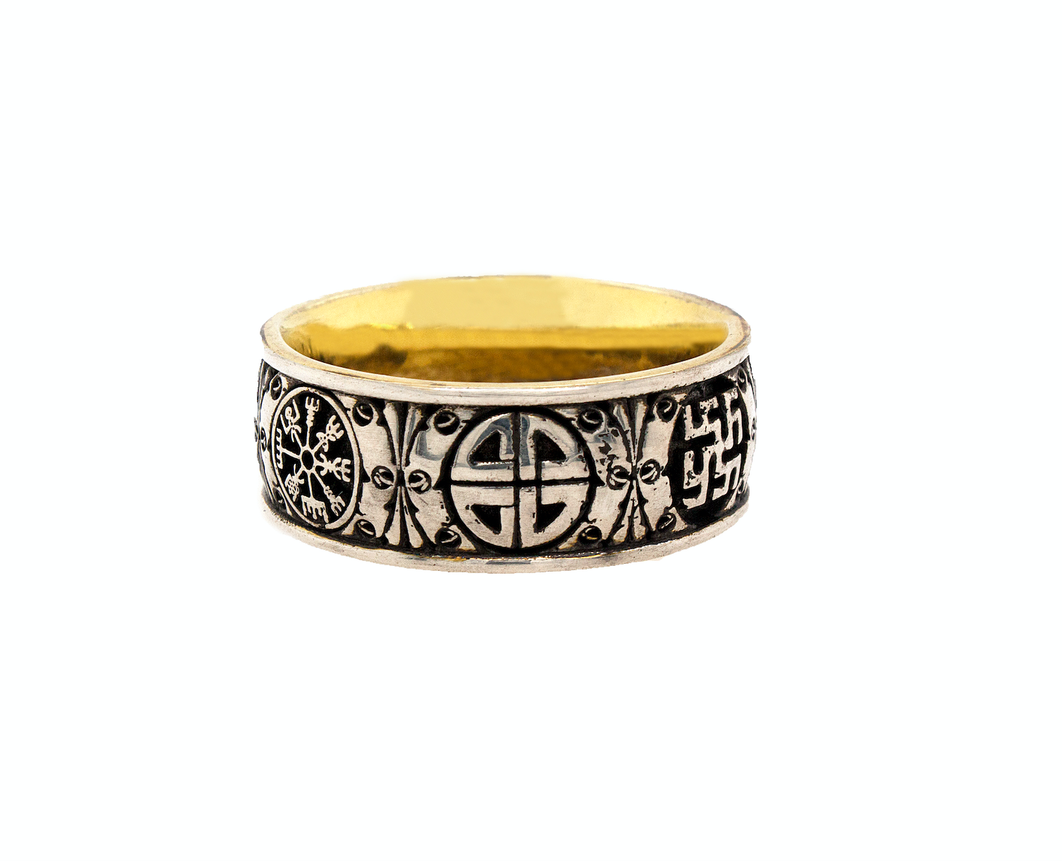 ring, ring on white background, mens ring, women's background, yellow gold plated ring, silver ring, sterling silver ring, viking engraving, engraved ring, viking ring, mens ring, women's rings, viking symbols, 8mm ring