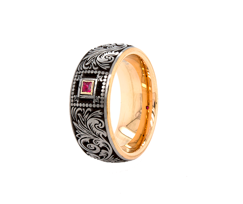 Tungsten sales ruby ring